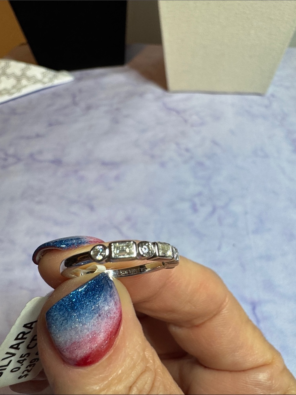 925 Silver .45 CT Moissanite Band Ring - Picture 4 of 5